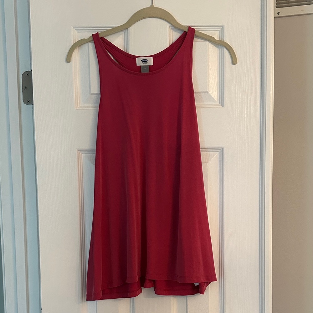 Old Navy Fuchsia Pink Relaxed Fit Crew Neck Muscle Tank Top Size M
